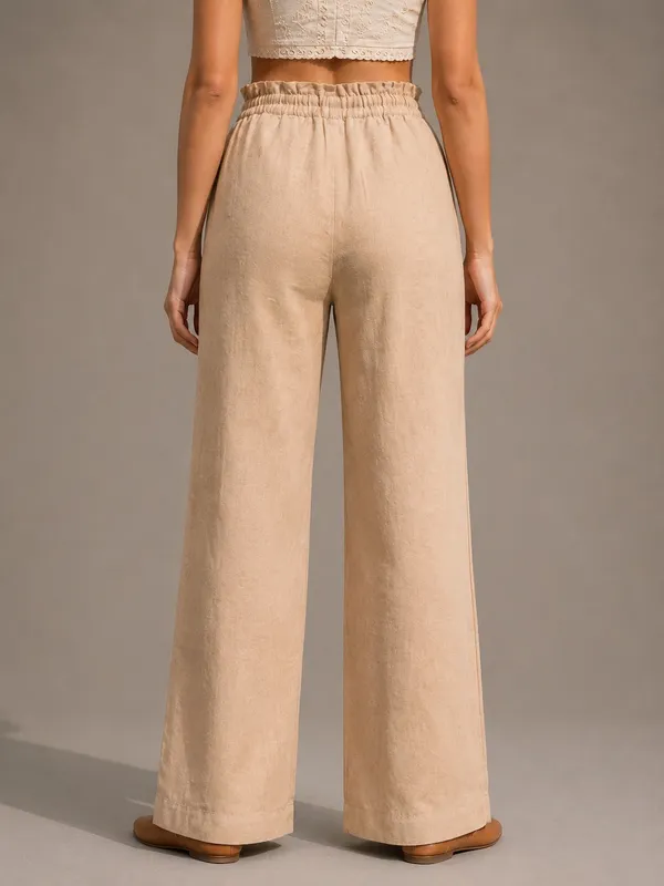 Women's_Beige_Cotton_High-Rise_Paperbag_Wide_Leg_Trousers