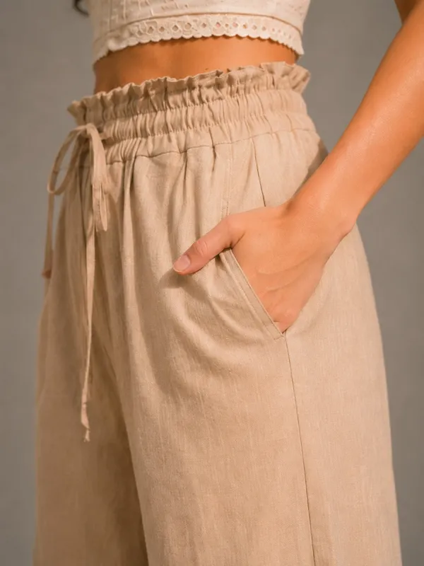Women's_Beige_Cotton_High-Rise_Paperbag_Wide_Leg_Trousers
