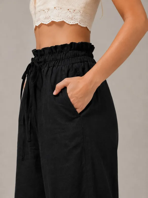 Women's_Black_High-Rise_Paperbag_Waist_Wide_Leg_Office_&_Casual_Trousers