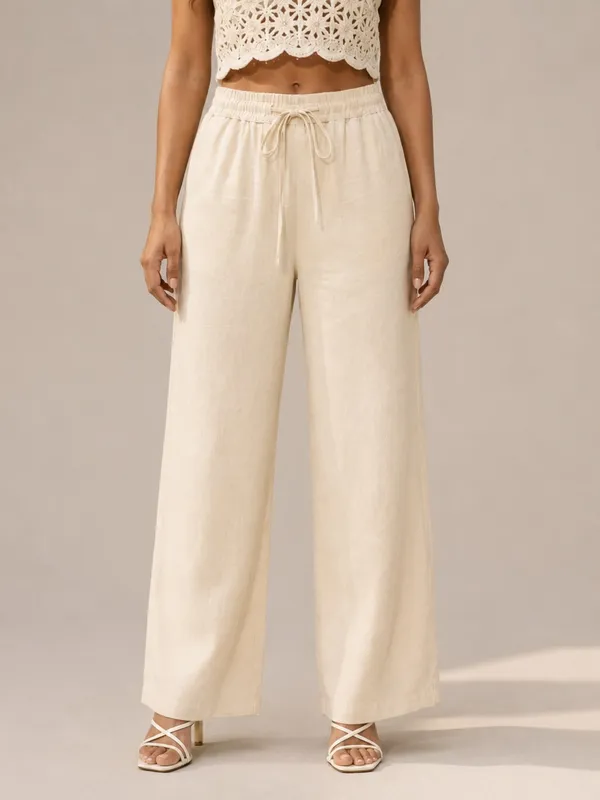 Women's_Cream_Cotton_High-Rise_Paperbag_Extra_Wide_Leg_Trousers