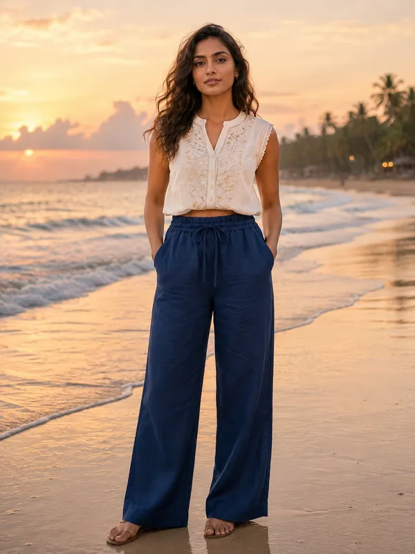 Midnight_Breeze_Navy_Blue_Ruffle_Trim_Wide-Leg_Trousers