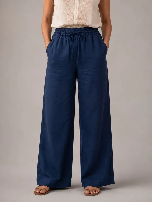 Midnight_Breeze_Navy_Blue_Ruffle_Trim_Wide-Leg_Trousers
