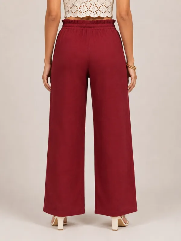 Women's_Merlot_High-Rise_Paperbag_Cotton_Wide_Leg_Trousers