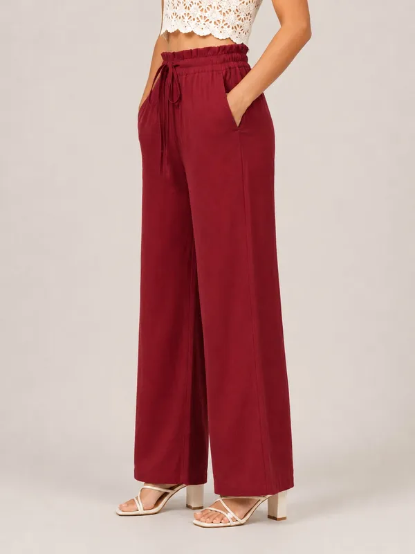 Women's_Merlot_High-Rise_Paperbag_Cotton_Wide_Leg_Trousers