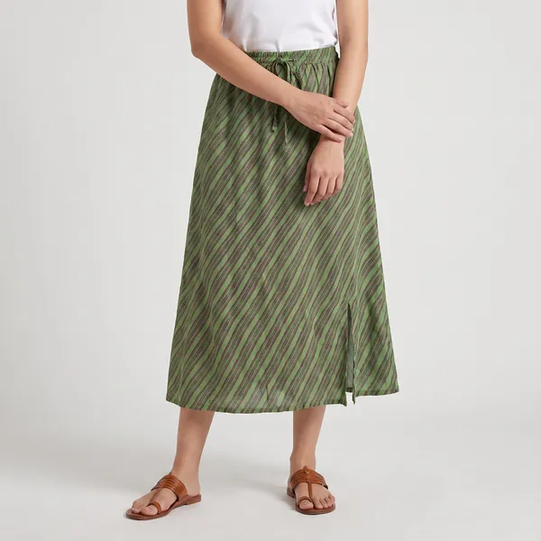 Green_Printed_Chiffon_Skirt