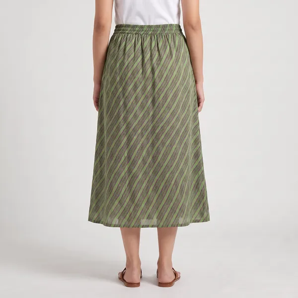 Green_Printed_Chiffon_Skirt