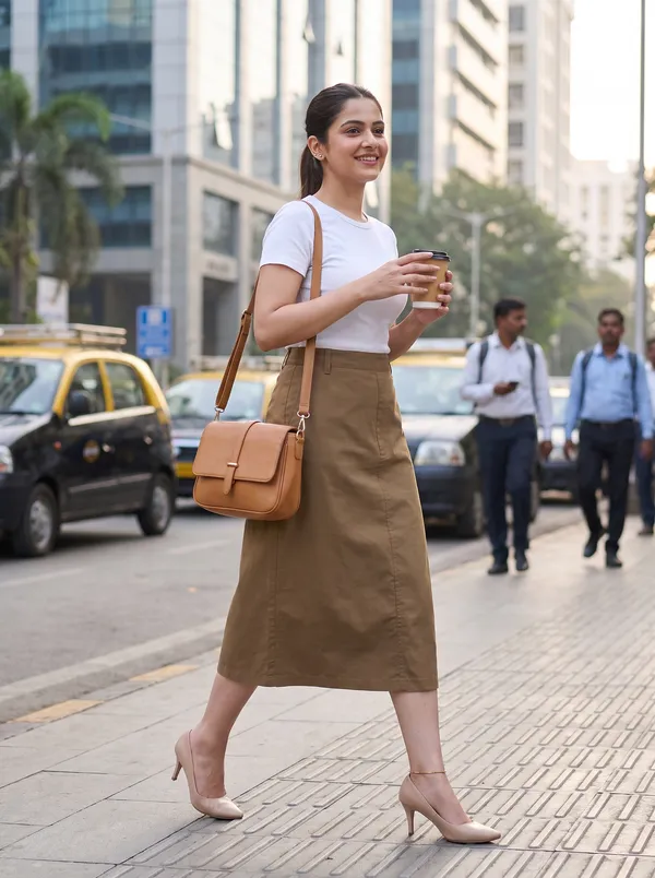 Zuri_Khakee_Casual_Midi_Skirt