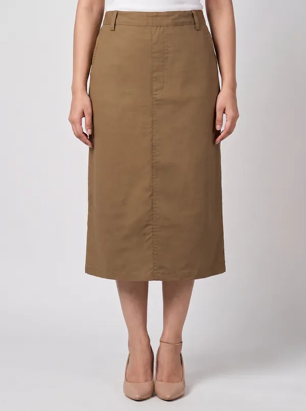 Zuri_Khakee_Casual_Midi_Skirt