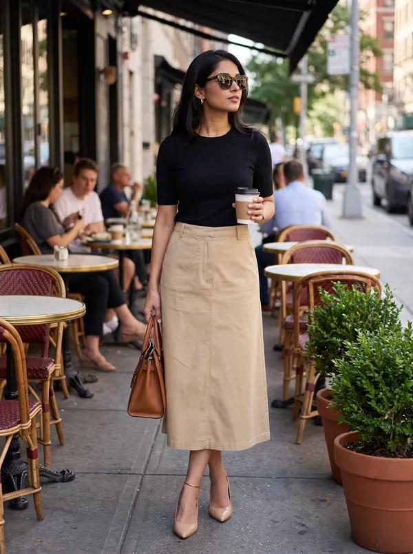 Zuri_Light_Brown_Casual_Midi_Skirt