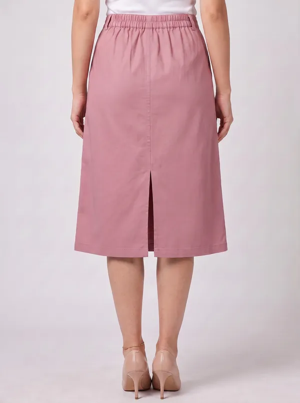 Zuri_Rose_Pink_Casual_Midi_Skirt
