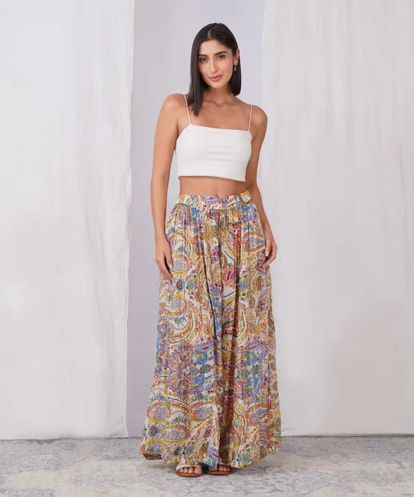 Zuri_Printed_Lurex_Palazzo_Skirt