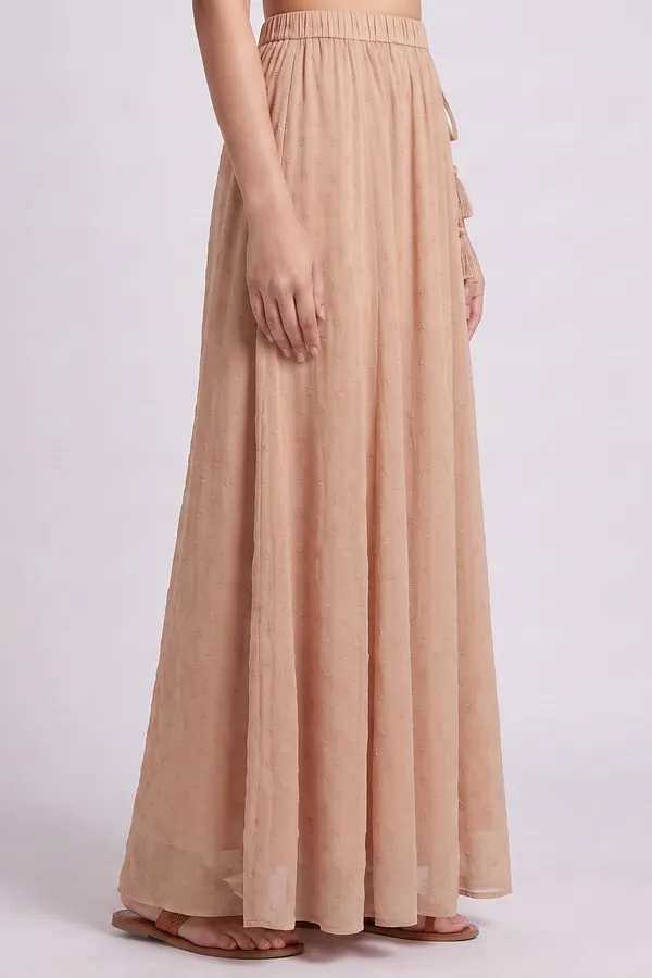 Peach_embroidered_Skirt