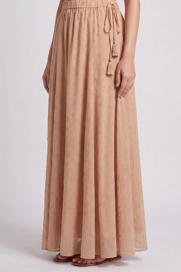 Peach_embroidered_Skirt
