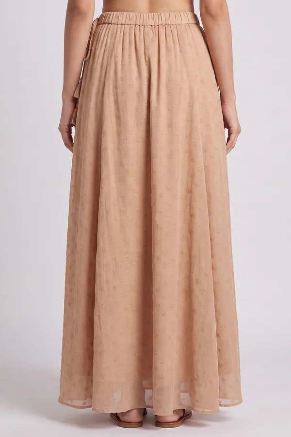 Peach_embroidered_Skirt