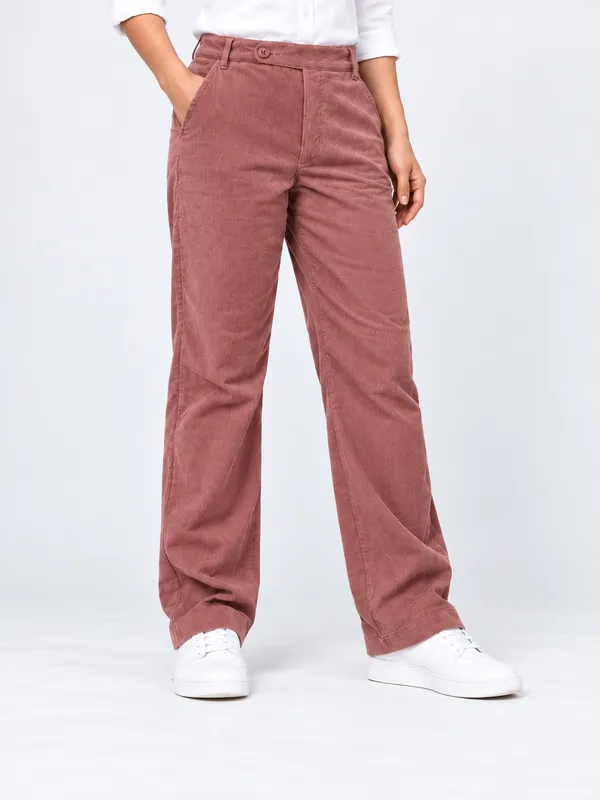 ZURI_Women_Dusty_Pink_100%_Cotton_Corduroy_Relaxed_Fit_Trousers