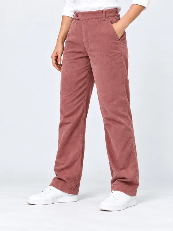 ZURI_Women_Dusty_Pink_100%_Cotton_Corduroy_Relaxed_Fit_Trousers