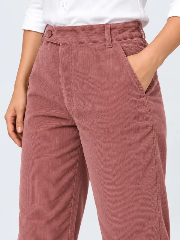 ZURI_Women_Dusty_Pink_100%_Cotton_Corduroy_Relaxed_Fit_Trousers