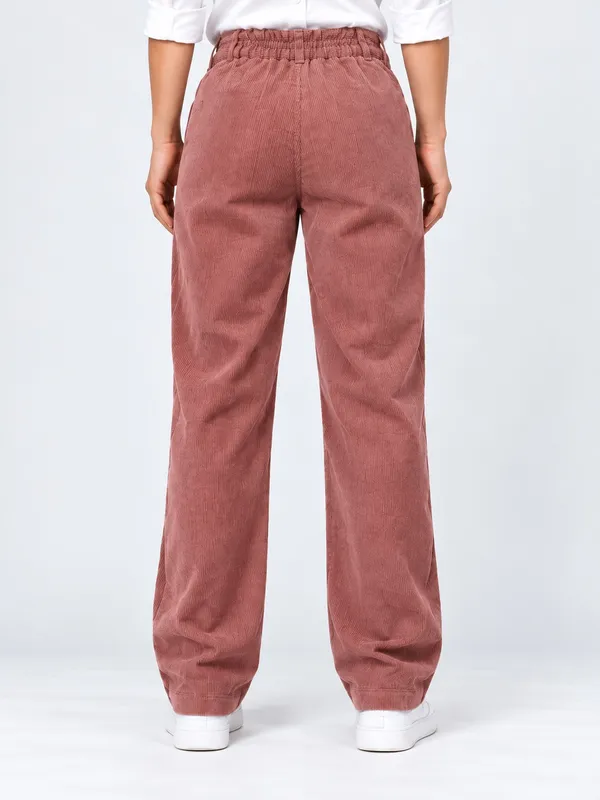 ZURI_Women_Dusty_Pink_100%_Cotton_Corduroy_Relaxed_Fit_Trousers