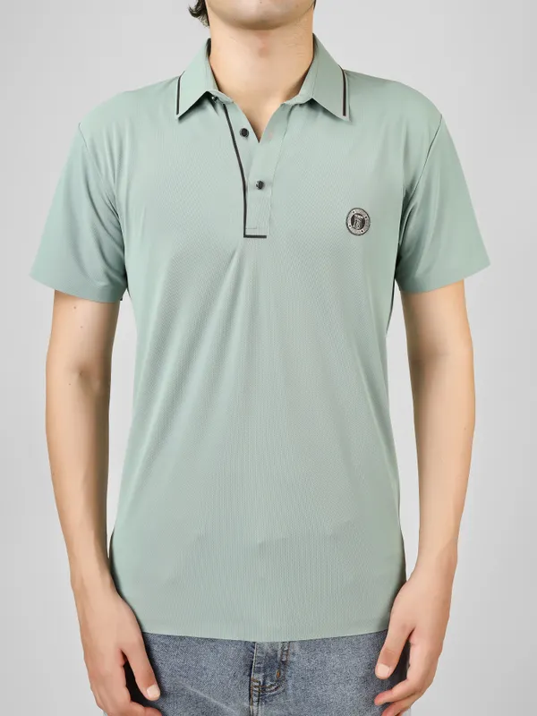 stichless_nylon_Short_Sleeve_Classic_Fit_Textured_Polo_T-Shirt_For_Men