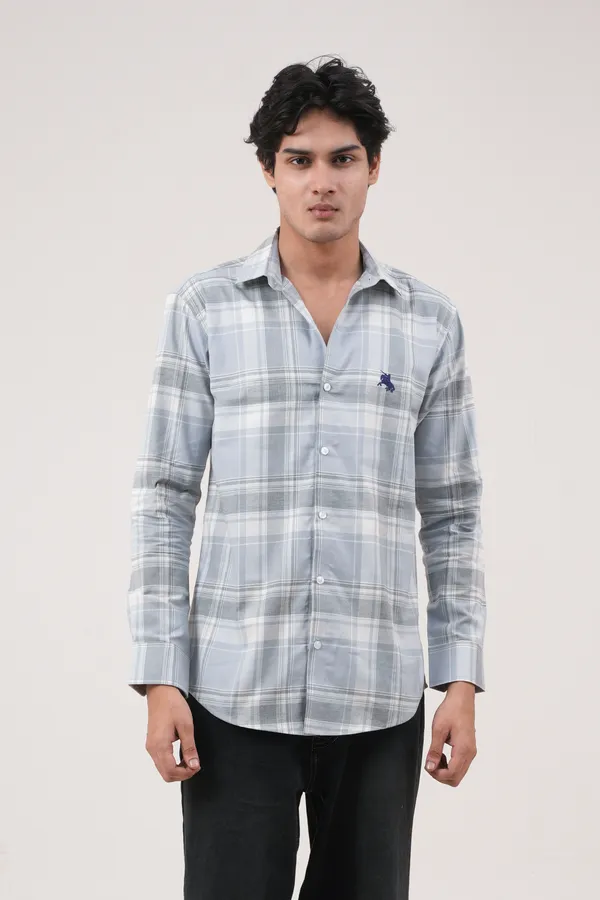 Sky_Blue_&_Grey_Cotton__Full_Sleeves_Spread_Collar_Classic_Fit_Checkered_Shirt_For_Men