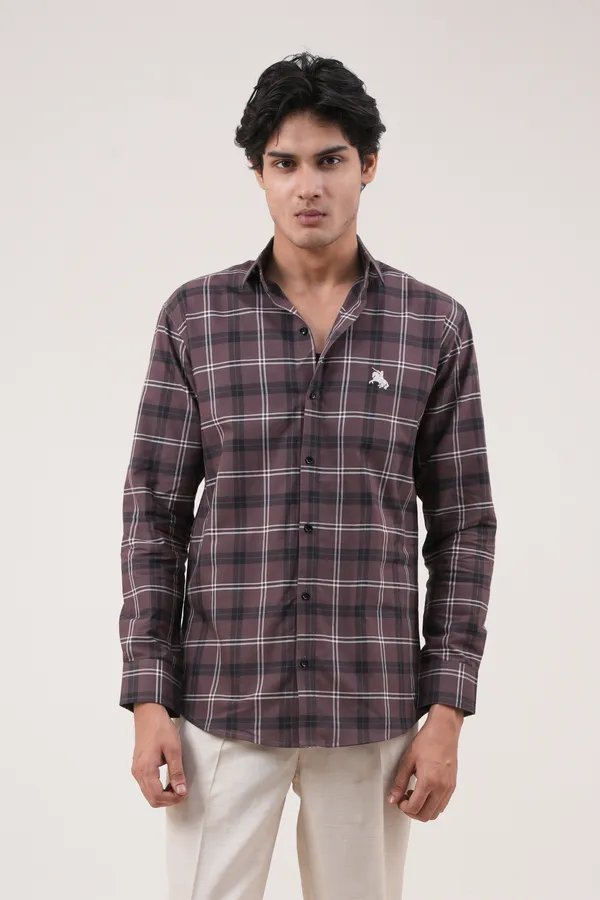 Brown_Cotton__Full_Sleeves_Spread_Collar_Classic_Fit_Checkered_Shirt_For_Men