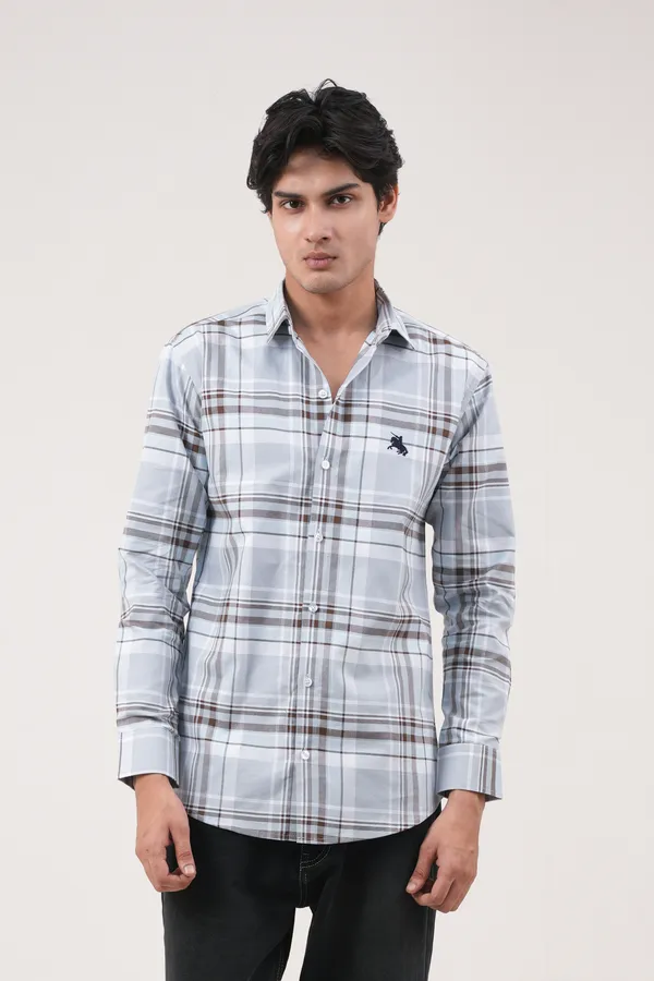 Sky_Blue_&_Black_Cotton__Full_Sleeves_Spread_Collar_Classic_Fit_Checkered_Shirt_For_Men