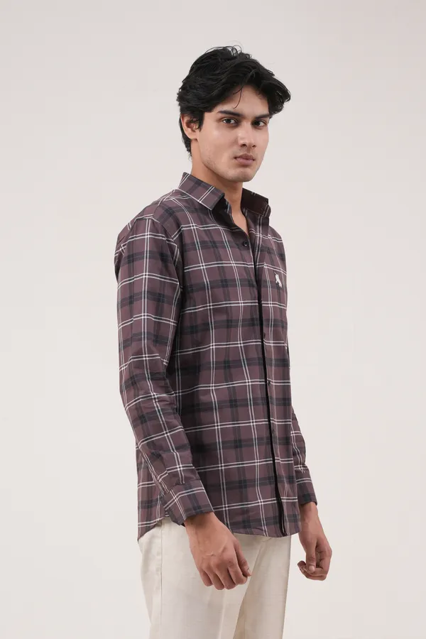 Brown_Cotton__Full_Sleeves_Spread_Collar_Classic_Fit_Checkered_Shirt_For_Men