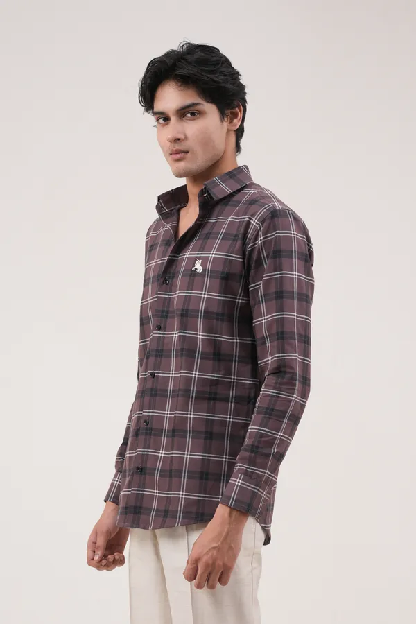 Brown_Cotton__Full_Sleeves_Spread_Collar_Classic_Fit_Checkered_Shirt_For_Men