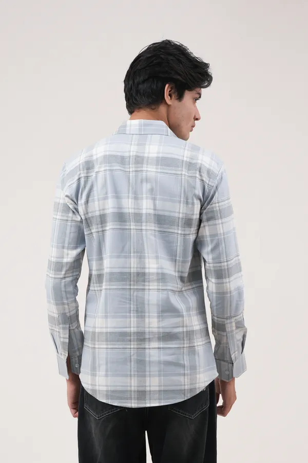 Sky_Blue_&_Grey_Cotton__Full_Sleeves_Spread_Collar_Classic_Fit_Checkered_Shirt_For_Men