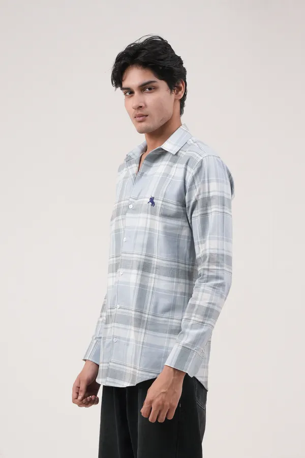 Sky_Blue_&_Grey_Cotton__Full_Sleeves_Spread_Collar_Classic_Fit_Checkered_Shirt_For_Men