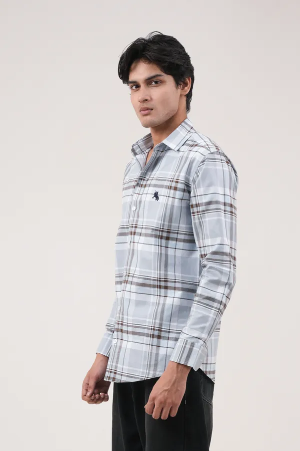Sky_Blue_&_Black_Cotton__Full_Sleeves_Spread_Collar_Classic_Fit_Checkered_Shirt_For_Men