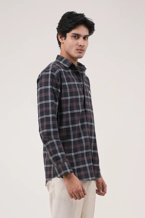 Black_Cotton__Full_Sleeves_Spread_Collar_Classic_Fit_Checkered_Shirt_For_Men