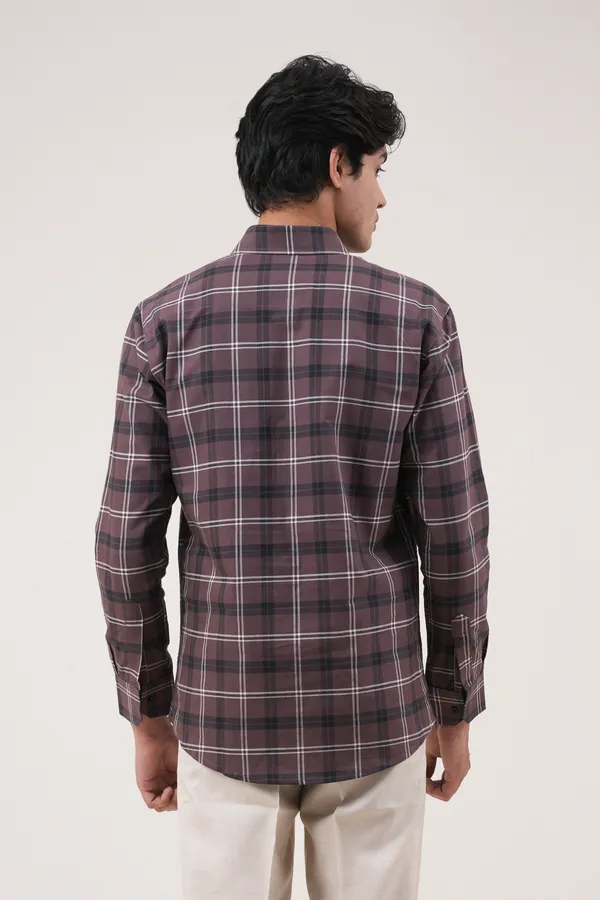 Brown_Cotton__Full_Sleeves_Spread_Collar_Classic_Fit_Checkered_Shirt_For_Men