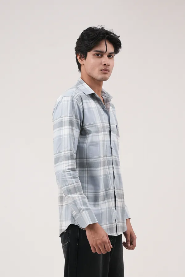 Sky_Blue_&_Grey_Cotton__Full_Sleeves_Spread_Collar_Classic_Fit_Checkered_Shirt_For_Men