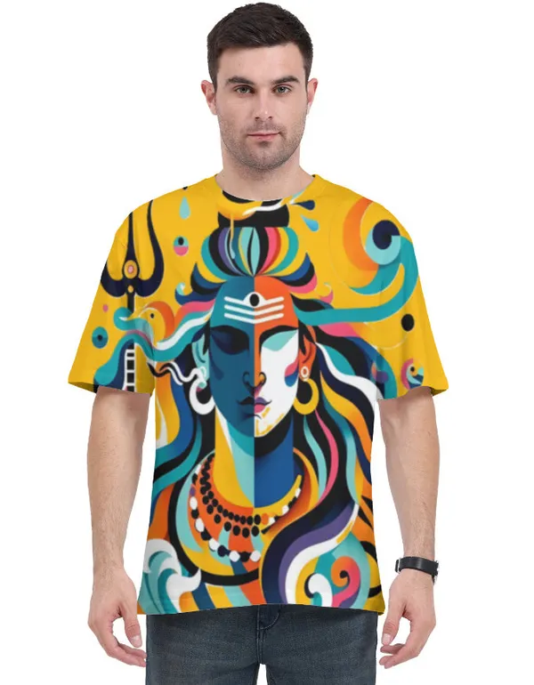 Abstract_Lord_Shiva_Unisex_T_Shirt_Colorful_Mahadev_Aop_Graphic_Tee_White