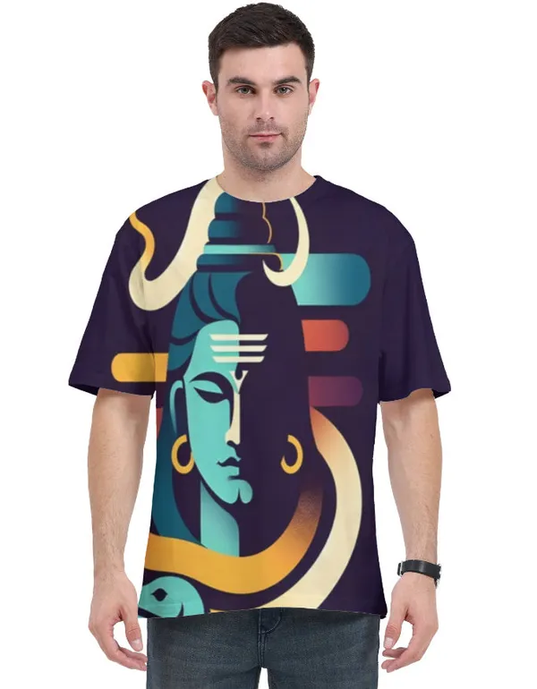 Abstract_Mahadev_Lord_Shiva_Unisex_T_Shirt_Modern_Shiv_Aop_Graphic_Tee_White