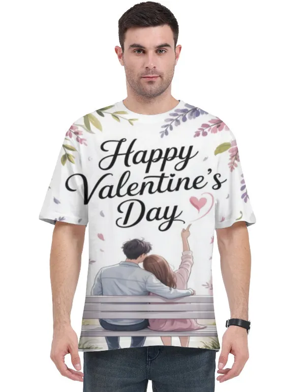 Happy_Valentine_S_Day_Couple_Bench_Art_Unisex_T_Shirt_Romantic_Love_Aop_Tee_White