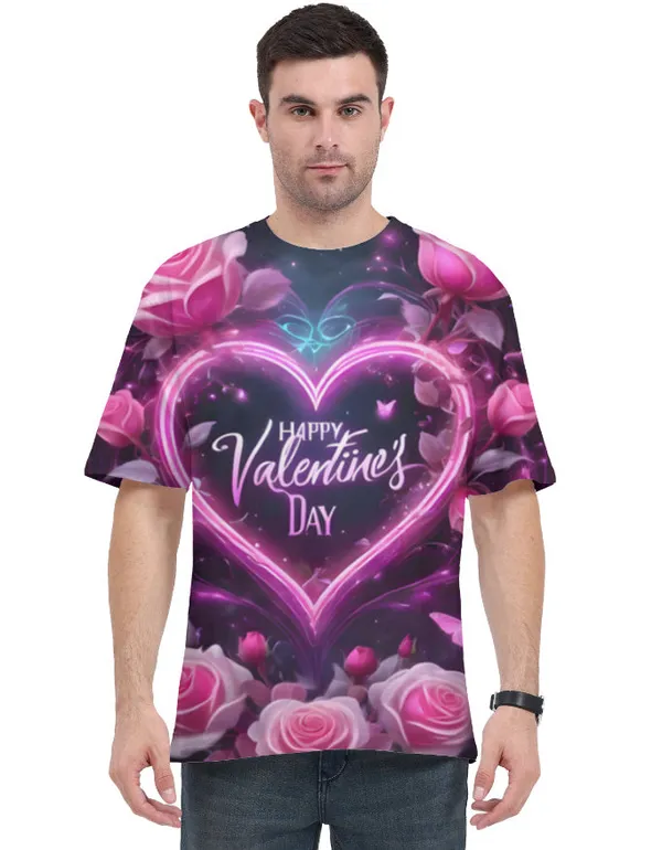 Happy_Valentine_S_Day_Heart_Unisex_T_Shirt_Romantic_Rose_Aop_Tee_White