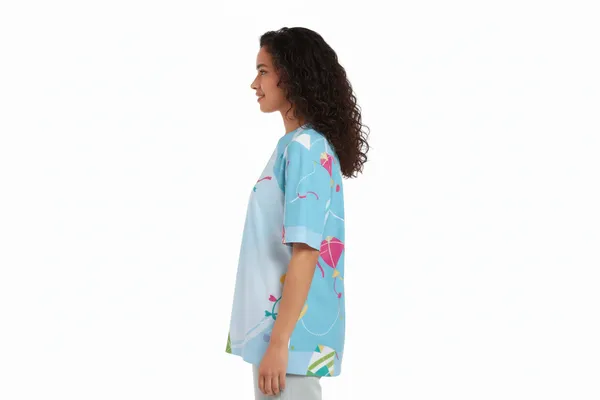Makar_Sankranti_Kite_Pattern_T_Shirt_Sky_Blue_Festive_Unisex_Tee_White