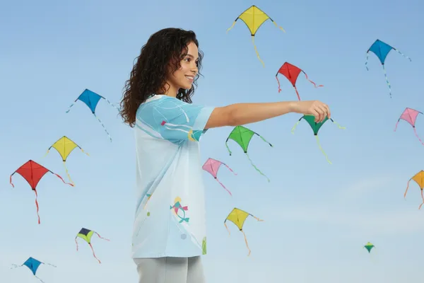 Makar_Sankranti_Kite_Pattern_T_Shirt_Sky_Blue_Festive_Unisex_Tee_White