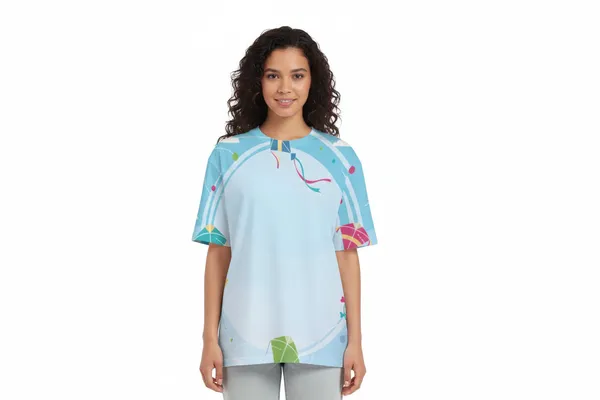 Makar_Sankranti_Kite_Pattern_T_Shirt_Sky_Blue_Festive_Unisex_Tee_White