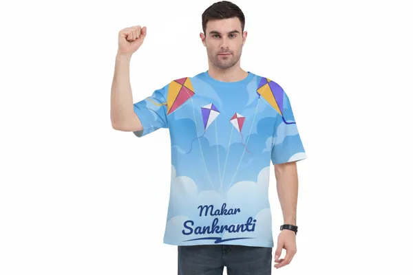 Makar_Sankranti_Kite_Print_T_Shirt_Festive_Sky_Blue_Unisex_Tee_White