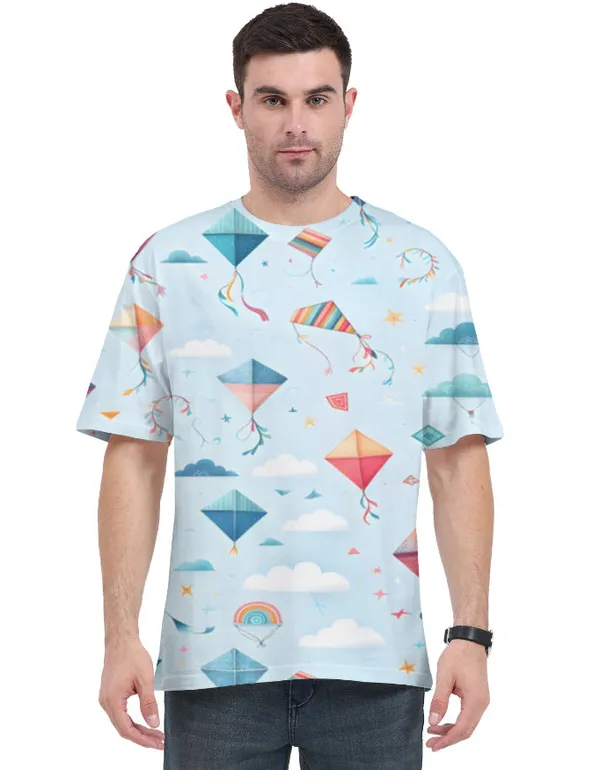Makar_Sankranti_Kite_Print_T_Shirt_Sky_Blue_Festive_Unisex_Tee_White
