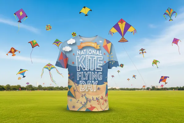 National_Kite_Flying_Day_T_Shirt_Colorful_Festival_Graphic_Unisex_Tee_White