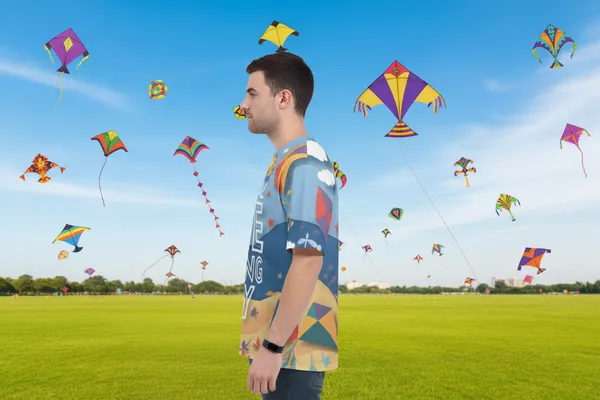 National_Kite_Flying_Day_T_Shirt_Colorful_Festival_Graphic_Unisex_Tee_White
