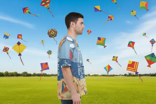 National_Kite_Flying_Day_T_Shirt_Colorful_Festival_Graphic_Unisex_Tee_White