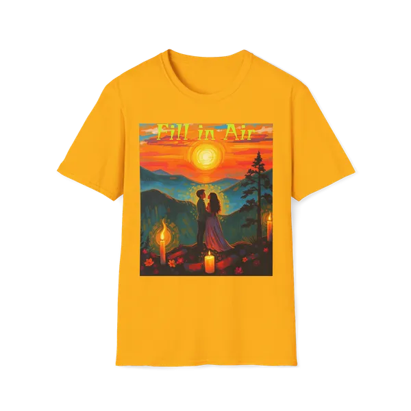 Romantic_Sunset_Couple_Art_T_Shirt_Colorful_Painting_Tee_Gold