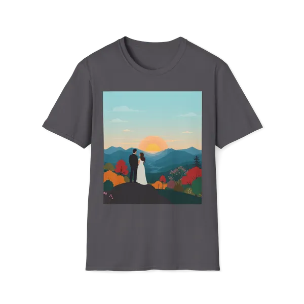Romantic_Sunset_Couple_Art_T_Shirt_Nature_Adventure_Top_Charcoal