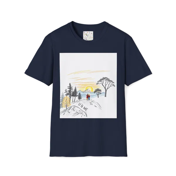 Romantic_Sunset_Couple_Sketch_T_Shirt_Nature_Inspired_Tee_Navy