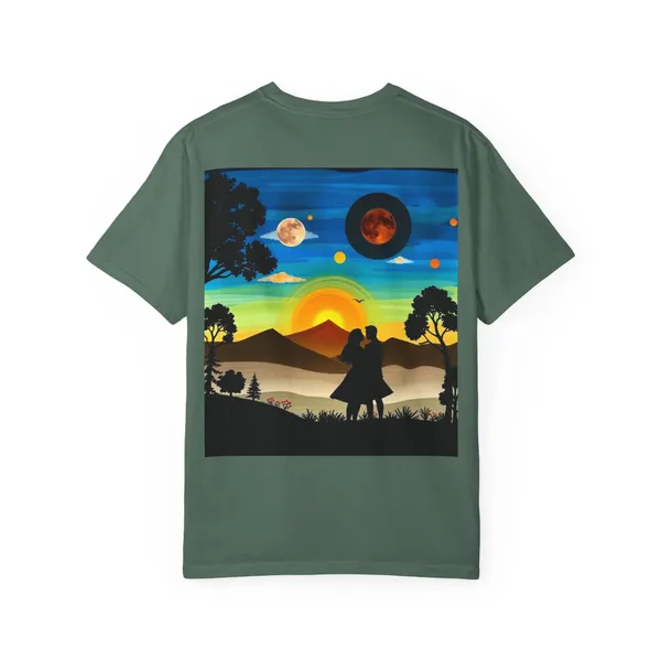 Romantic_Sunset_T_Shirt_Unisex_Summer_Tee_Couple_Gift_Relationship_Keepsake_Anniversary_Apparel_Outdoor_Lover_Shirt_Red